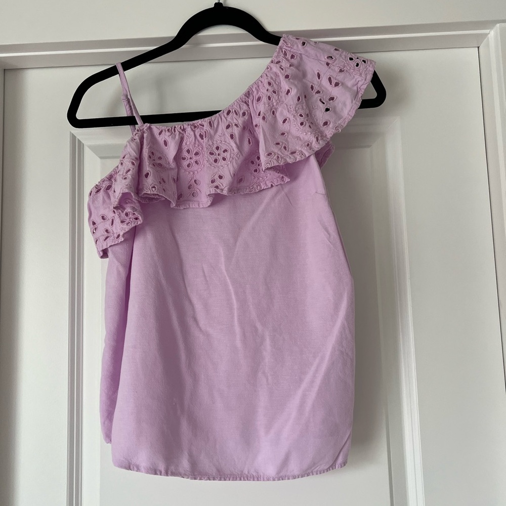 Old Navy Purple Ruffle Eyelet Top Size XS